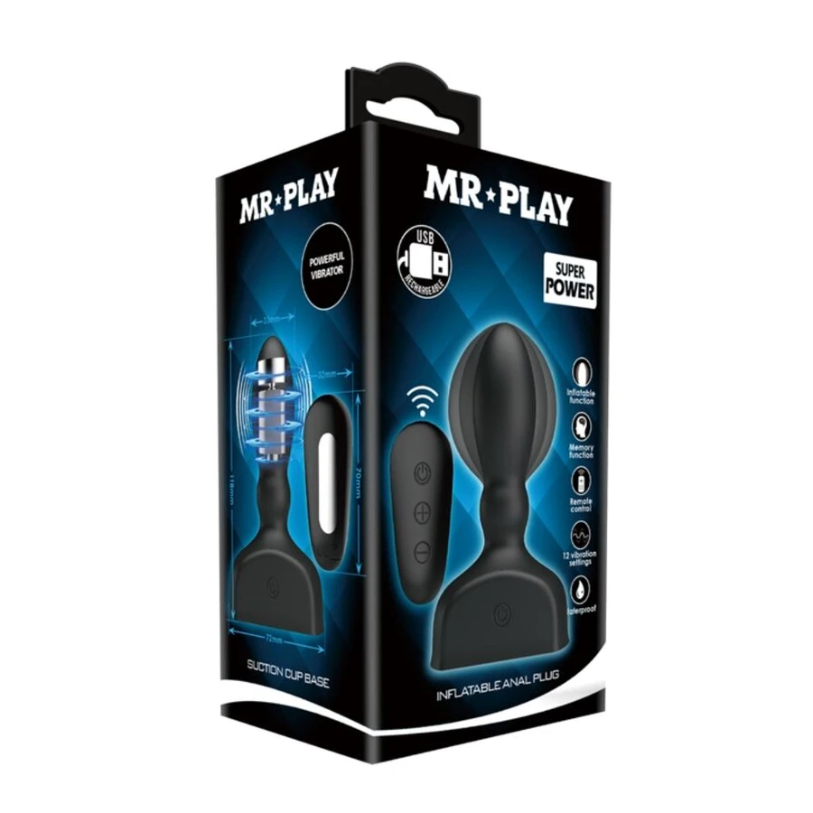 MR PLAY - CONTROLE REMOTO DE PLUG ANAL INFLVEL PRETO